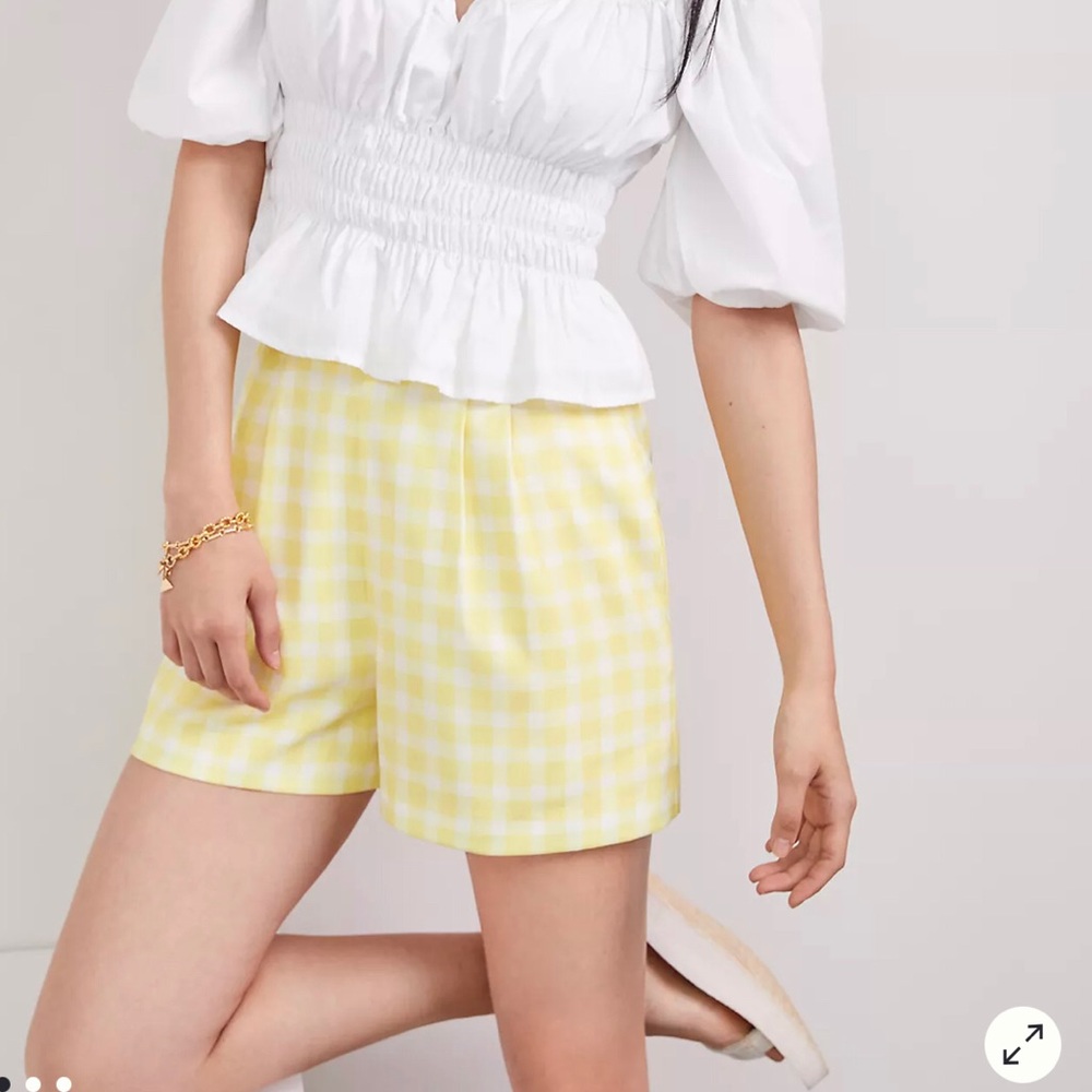 BNWT Anthropologie Pleated Gingham Shorts